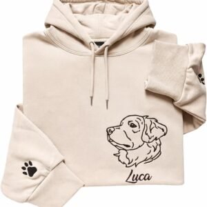 Custom Dog Portrait Hoodie from Photo, Personalized Pet Memorial Gift for Dog Moms, Cat Lovers or Pet Loss