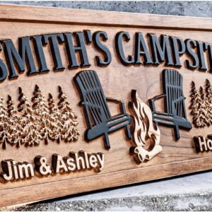 Custom Wood Campfire Sign | Family Name Campsite Sign | Last Name Sign | Personalized Camping Gifts | Fire Pit Sign Cabin Decor Camper Decor