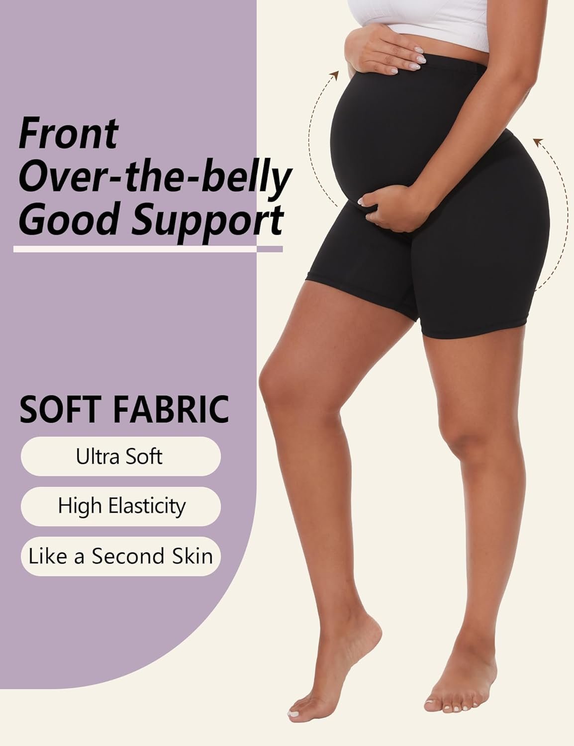 Dalavch 3/4 Pack Women's Maternity Yoga Shorts Over The Belly Pregnancy Biker Workout Active Athletic Pregnant Shorts 5” - Image 2