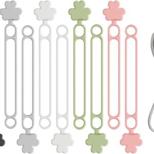 Data Cable Organizer, 2026 Upgrade Silicone Cable Ties Reusable Cable Management Organizers, Multipurpose Elastic Cord Organizer for Fastening and Bundling Cable Cords Wires (10PC B)