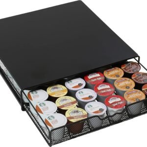 DecoBrothers K-Cup Holder Drawer for 36 Coffee Pods Storage, Black