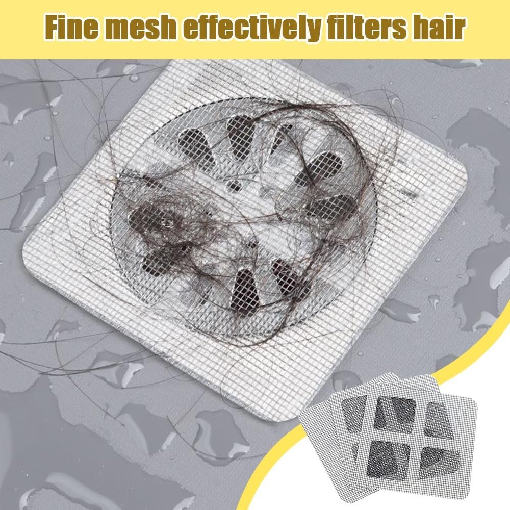 Disposable Hair Drain Stickers, 2025 Upgraded Disposable Floor Drain Filter Stickers, Bathroom Shower Drain Protector, Mesh Cover Floor Drain Sticker for Kitchen Bathroom Tub (20) - Image 2
