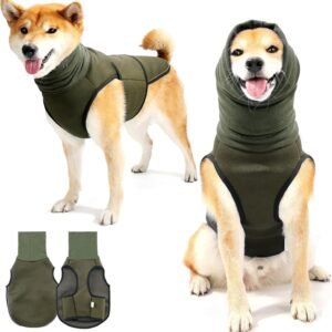 Dog Anxiety Vest, Reflectiveanxiety Vest for Dogs, Breathable Dog Calming Vests with Hoodie, Adjustable Dogs Anxiety Jacket for Thunderstorms Fireworks Vet Visits Separation