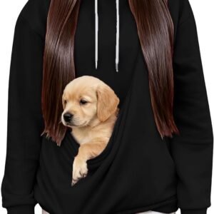 Dog Cat Pouch Hoodie for Women Oversized Pet Carrier Kangaroo Sweatshirts Puppy Animal Holder Fleece Pullover Hoodies