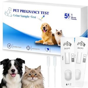 Dog & Cat Pregnancy Urine Test Kit (2-Pack) - At-Home Non-Invasive Screening, Fast 5-10 Minute Results, Practical Cycle Monitoring Aid for Pet Owners