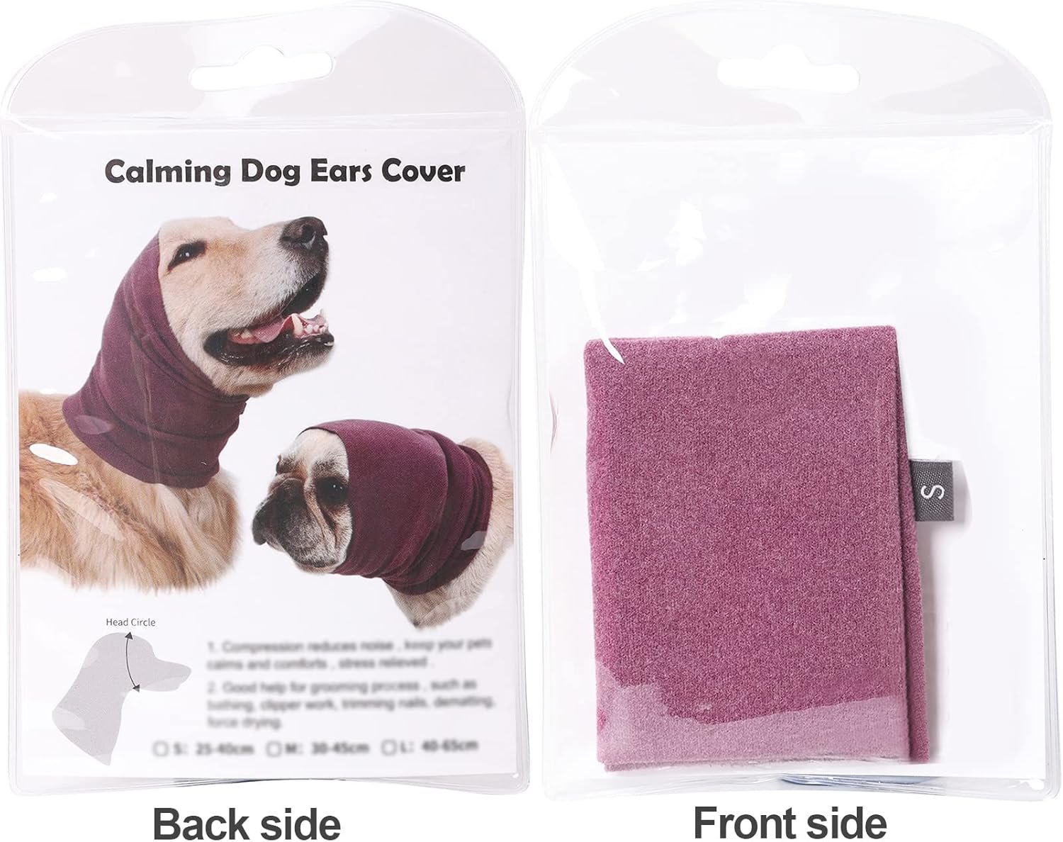 Dog Ear Cover for Anxiety Relief, Dog Calming Hood for Grooming and Bath Drying, Pet Cats and Dogs Ear Protector (Small) - Image 2