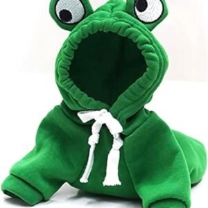 Dog Hoodies Clothes Autumn Winter Sweatshirts Teddy Bulldog Bulldog Clothing Can Transform Into Frog Elk Mouse (Green Frog,S)