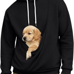 Dog Pouch Hoodie For Men Women Kangaroo Pocket Cat Pouch Sweatshirts Pet Carrier Pullover Animal Holder Tops Plus Size