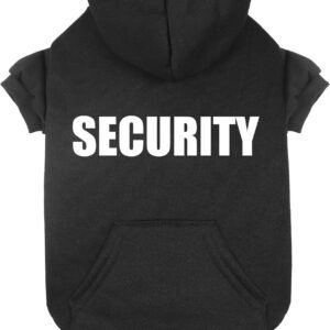 Dog Sweaters for Medium Dogs Security Dog Hoodie Pet Sweater Soft Brushed Fleece Clothes Pet Hoodie Sweatshirt with Pocket(M)