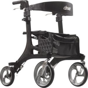 Drive Medical RTL10266CF Nitro Elite CF Foldable Rollator Walker with Seat, Black