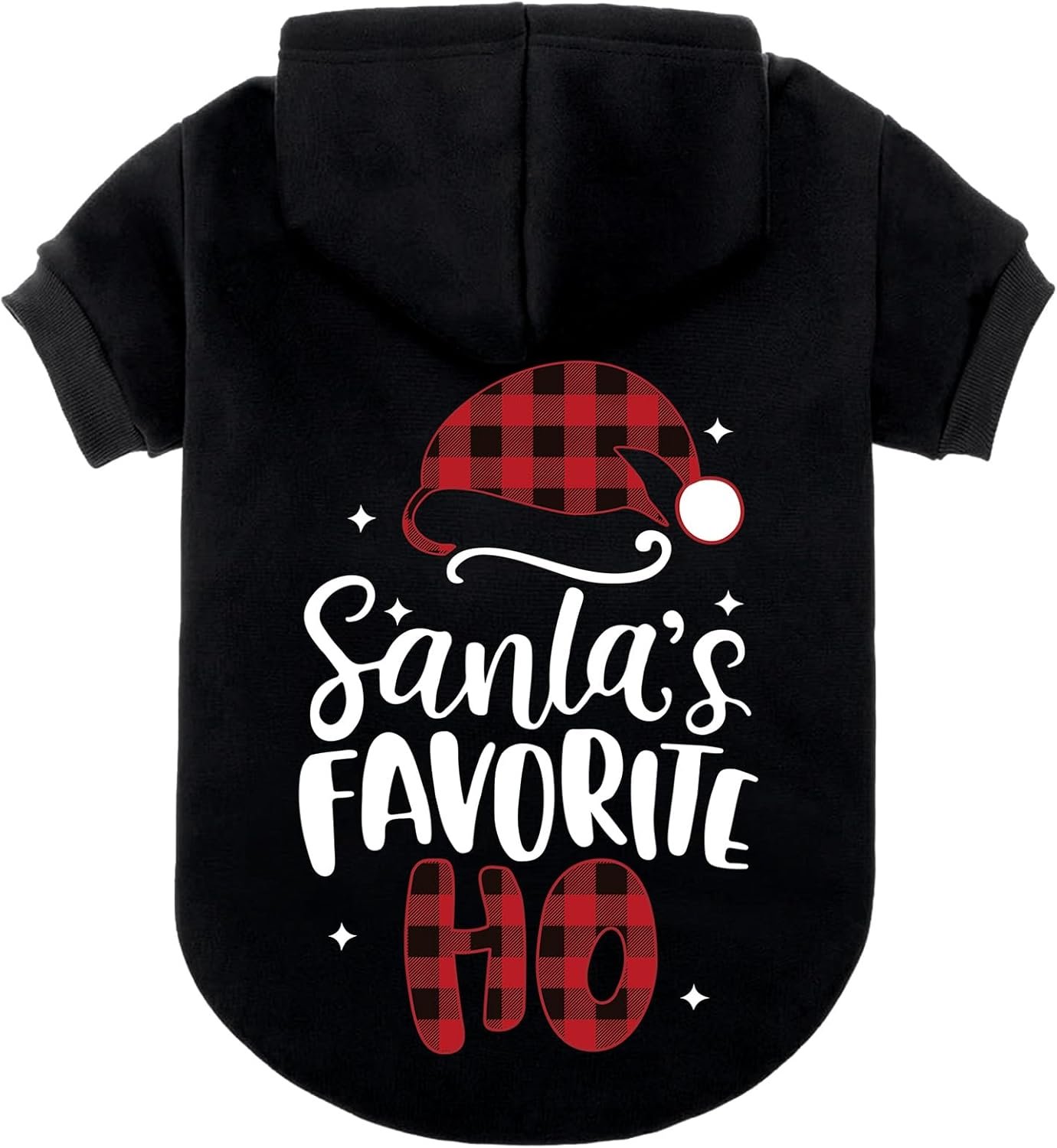 EXPAWLORER Dog Christmas Hoodie - Dog Christmas Sweater Xmas Sweatshirt with Santa Hat Print, Warm Fleece Lined Holiday Pet Outfit with Leash Hole, Cozy Soft Pet Clothes for Small Dogs Cat Puppy, XS