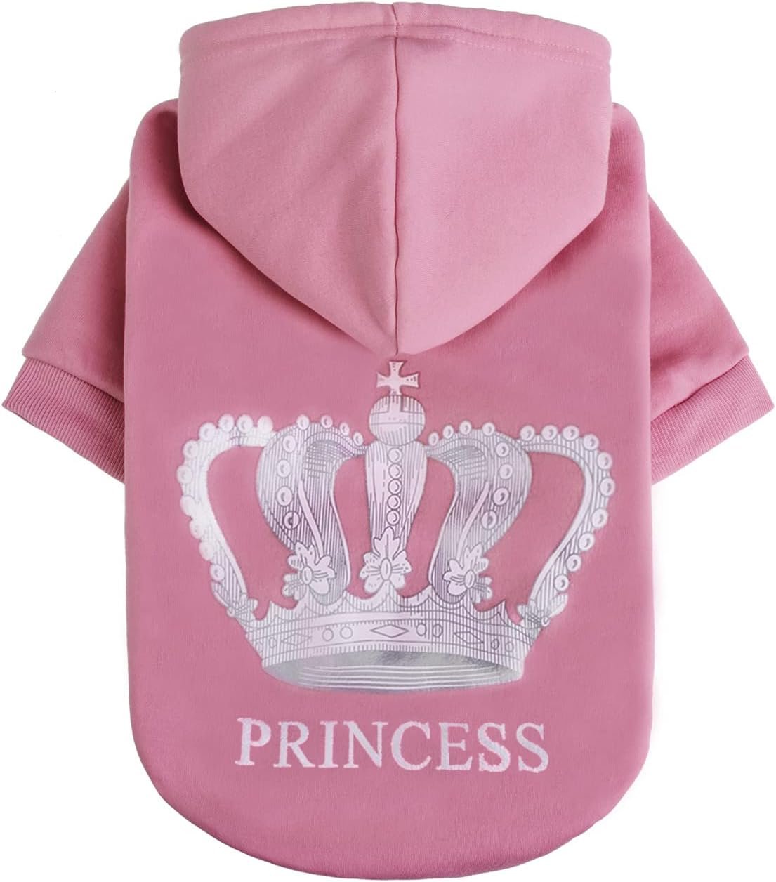 EXPAWLORER Princess Dog Hoodie-Soft Dog Sweater Calming Fleece Sweatshirt Cold Weather Pet Clothes,Pitbull Clothes Outfits,Coat Apparel for Puppy,Cat, Small Medium Large Dogs