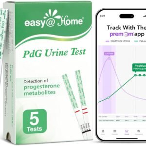 Easy@Home PdG Test Strips: 5 Pack - Track Ovulation Insights with Progesterone Urine Tests – at Home Fertility Test for Women with Premom Ovulation App - PdG (Pregnanediol Glucuronide) Tests