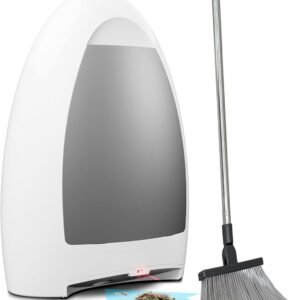 EyeVac Home Touchless Vacuum Automatic Dustpan - Great for Sweeping Pet Hair Food Dirt Kitchen - Ultra Fast & Powerful, No More Bending Down, Bagless, Corded, Automatic Sensors, 1000 Watt (White)