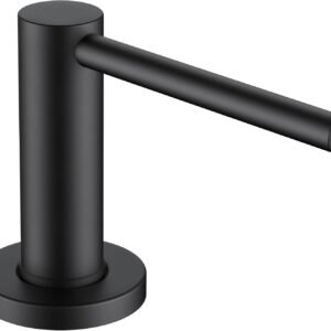 FORIOUS Soap Dispenser for Kitchen Sink, Black Stainless Steel Liquid Dish Soap Dispenser Pump with Top Refill 17oz Soap Bottle, Built in Sink Lotion Dispenser for Kitchen Countertop