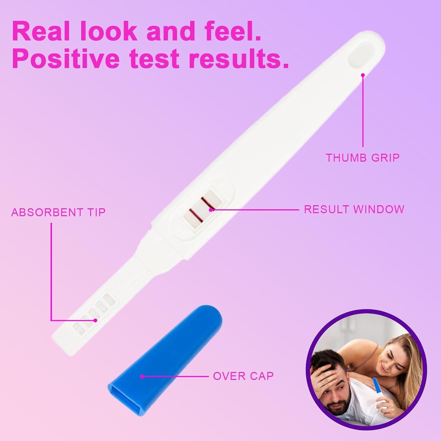 Fake Positive Pregnancy Test Prank - Joke Fake Early Result Pregnancy Test Always Turns Positive for Practical Joke, False Pregancy Test Kit, 3 Pack - Image 2