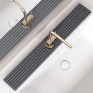 Fast Drying Kitchen Sink Splash Guard, Durable Stone Kitchen Faucet Mat, Water Absorbing Stone Tray for Sink, Diatomite Faucet Mat for Kitchen Sink, Stone Drying Mat for Kitchen and Bathroom Counter