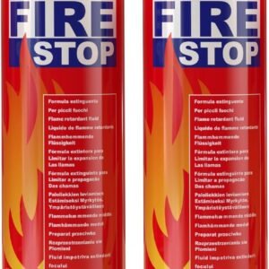 Fire Extinguisher 2-Pack with Mounting Bracket for Home, Kitchen, Car, Grill - Portable Small A, B, C, K Fire Extinguisher - 8-in-1 - Prevents Reignition.