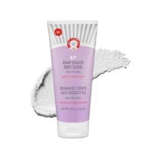 First Aid Beauty - KP Bump Eraser Body Scrub with 10% AHA, Keratosis Pilaris Skin Exfoliater with Glycolic and Lactic acids, Helps Reduce Chicken Skin Bumps, Safe for Sensitive Skin, 10 oz