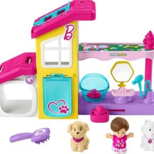 Fisher-Price Little People Barbie Toddler Toy Play and Care Pet Spa Playset with Music & Sounds for Pretend Play Kids Ages 18+ Months