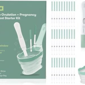 Frida Fertility All-in-One Ovulation & Pregnancy Test Kit – 30 Easy at-Home LH Strips, Ovulation Tracker, 2 Early Detection Pregnancy Tests & Reusable No-Mess Pee Cup