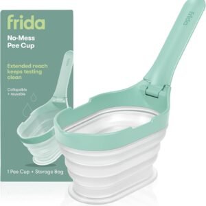 Frida Fertility No-Mess Pee Cup, Reusable Urine Cup for Pregnancy Tests, Ovulation Tests, & Fertility Tests, Family Planning Essentials Sample Containers (1 Cup & Storage Bag)