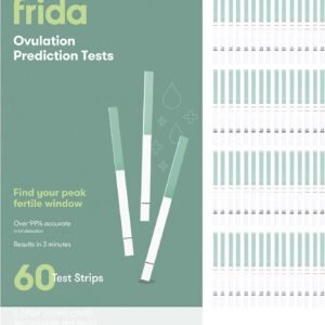 Frida Fertility at-Home Ovulation Test Kit, Easy-to-Use LH Test Strips for Ovulation Prediction Fertility Tracker, 99% Accuracy, Find 2 Most Fertile Days to Conceive, 60 Count