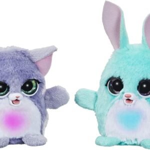 FurReal Fuzzalots Kitty and Bunny Color Change Interactive Feeding Toy, Lights and Sounds, Ages 4 and Up