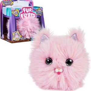 Furfluffs Kitten Interactive Pet Transforms Your Hairball into Adorable Pink Kitten - 100 Sounds and Reactions - Soft Plush Toy for Children 5 Years and Above