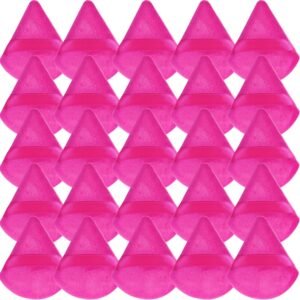 GXXMEI 30PCS Powder Puff Face Makeup Sponge Soft Velour Triangle Powder Puffs for Loose Powder Setting Powder Cosmetic Foundation Beauty Sponge, Stocking Stuffers Gift for Women (Pink)