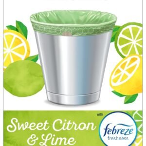 Glad Small Trash Bags 4 Gallon, Febreze Sweet Citron & Lime Garbage Bags, Odor Resistant with Drawstring, 80 Count