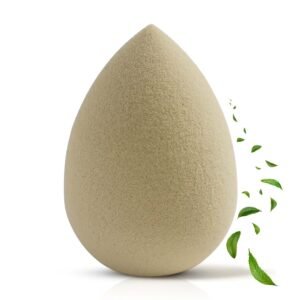 Green Tea Beauty Sponge - Plant-Based, Eco-Friendly, Cruelty-Free, Dye-Free & Latex-Free Blender, Biodegradable & Vegan Makeup Sponge, Makeup Blender, Perfect for Liquid & Powder (1 Count)