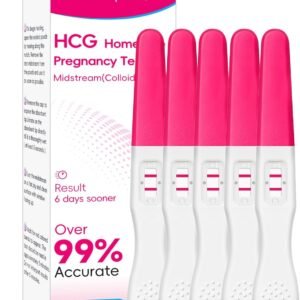 HCG Pregnancy Test for Home Use, Midstream Early Detection Test, Accurate Fast Results HCG Testing Kit -5 Pack HCG Home Use Pregnancy Test Midstream, 5 Count