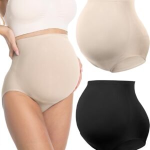 HOFISH Maternity Support Underwear for Women No Show Seamless Pregnancy Compression Shapewear Over Bump