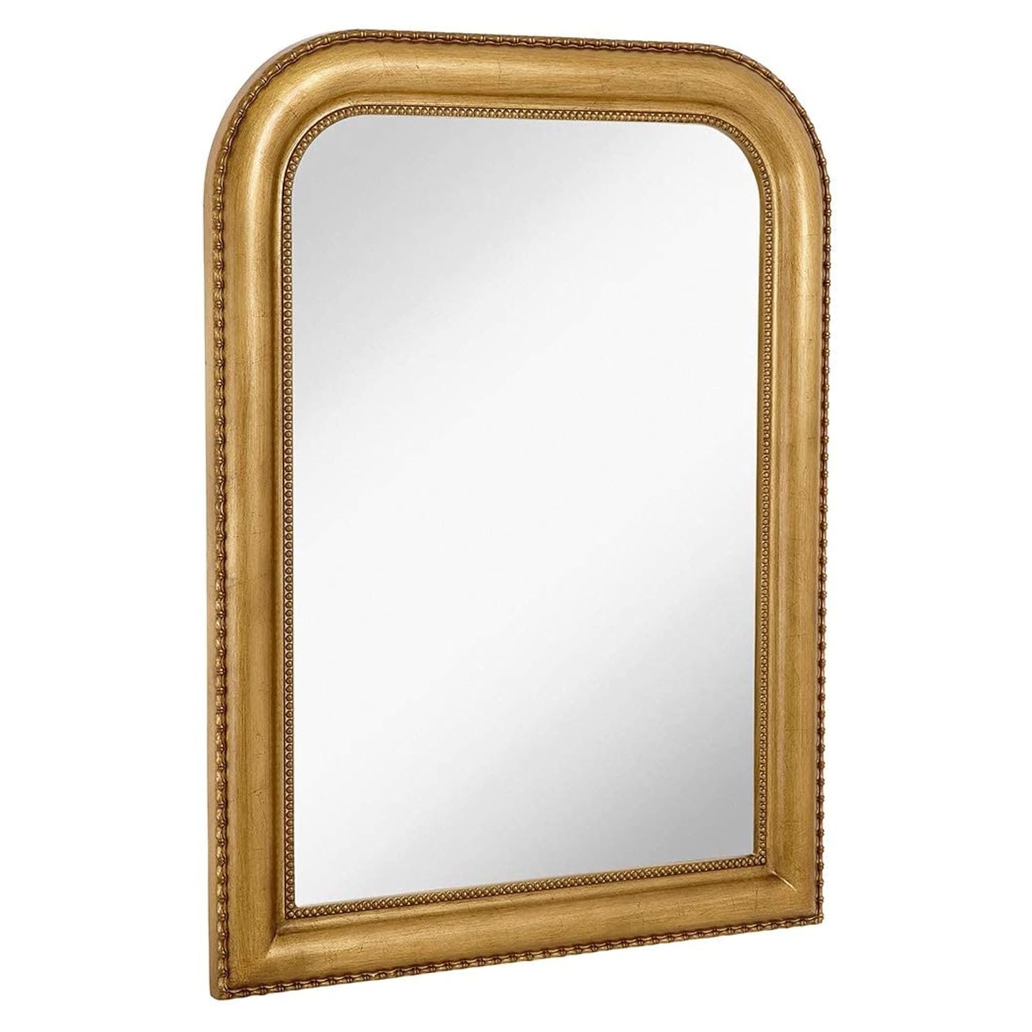 Hamilton Hills 40" x 30" Classic Gold Mirror - Rich Framed Top Round Corner- Thick Arched Top Rich Wall Mirror - Vanity for Bathroom Decor, Bedroom, Living Room - Hangs Horizontal or Vertical