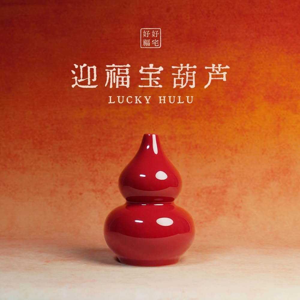 Handcrafted Ceramic Good Luck Gourd for Wellness 8.3 Inch Natural Glaze Decor for Positive Energy in Home or Office - Image 2