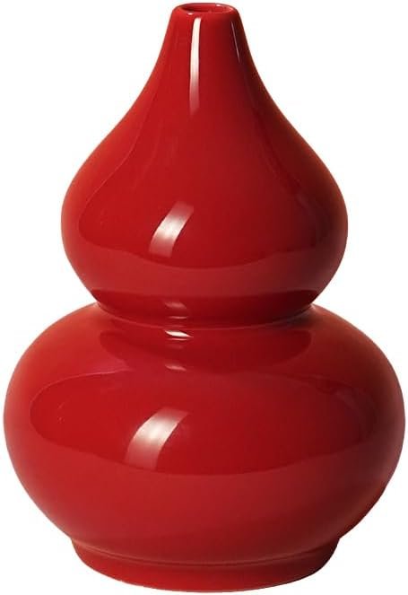 Handcrafted Ceramic Good Luck Gourd for Wellness 8.3 Inch Natural Glaze Decor for Positive Energy in Home or Office