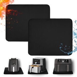 Heat Resistant Mats for Countertop - Fireproof 15x18 in Heat Resistant Mats for Air Fryer - Hot Pad Air Fryer Mat Compatible with Ninja,COSORI,Cuisinart for Coffee Maker, Toaster, Oven 2PCS - Black