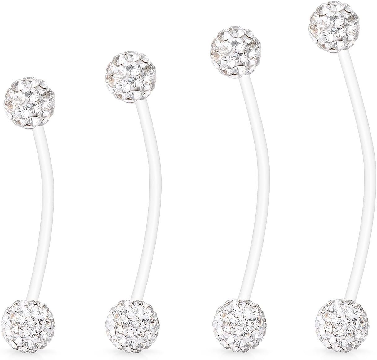 Hoeudjo Pregnancy Belly Rings Maternity Belly Button Rings Plastic Long Bar Navel Ring for Maternity Sport Pregnant Women Different Length 18/32/35/38mm
