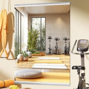 Home Gym Mirror, 55" x 21", 2PCS Large Full Body Mirror for Yoga, Silver Frameless Tempered Glass, Wall-Mounted Wall Mirrors for Home Gym, Workout, Garage, Bedroom, Bathroom, Dance Studio
