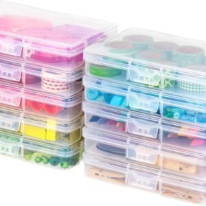 IRIS USA 4" x 6" |Made in USA| 10-Pack Photo Storage Box Organizer Containers for Pictures, Tasks, Stickers, Ephemera, & Flashcards - Clear
