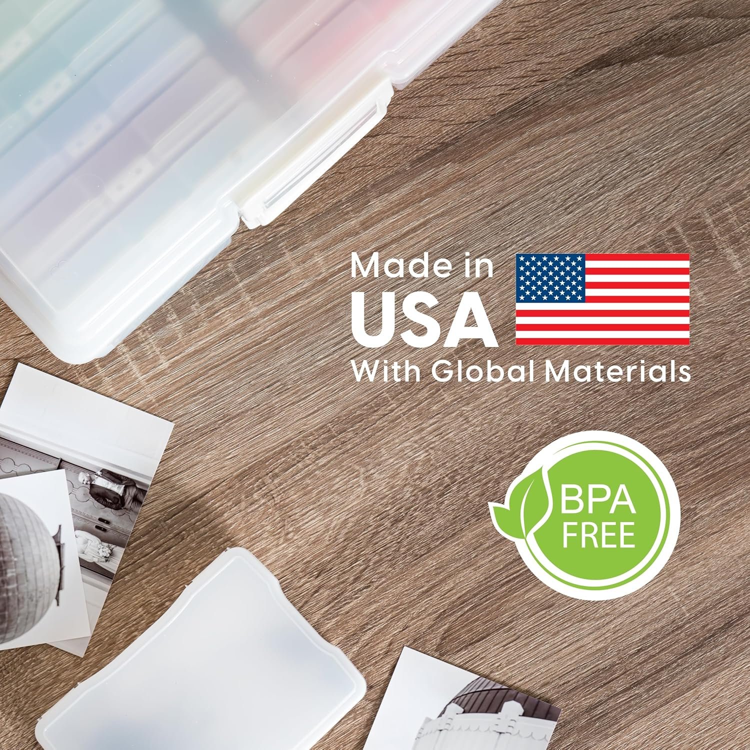 IRIS USA 4" x 6" |Made in USA| 2-Pack Photo Organizers and Picture Storage Box with Handle, 16 Inner Cases/Containers for Tasks, Stickers, Ephemera, & Flashcards - Pearl - Image 2