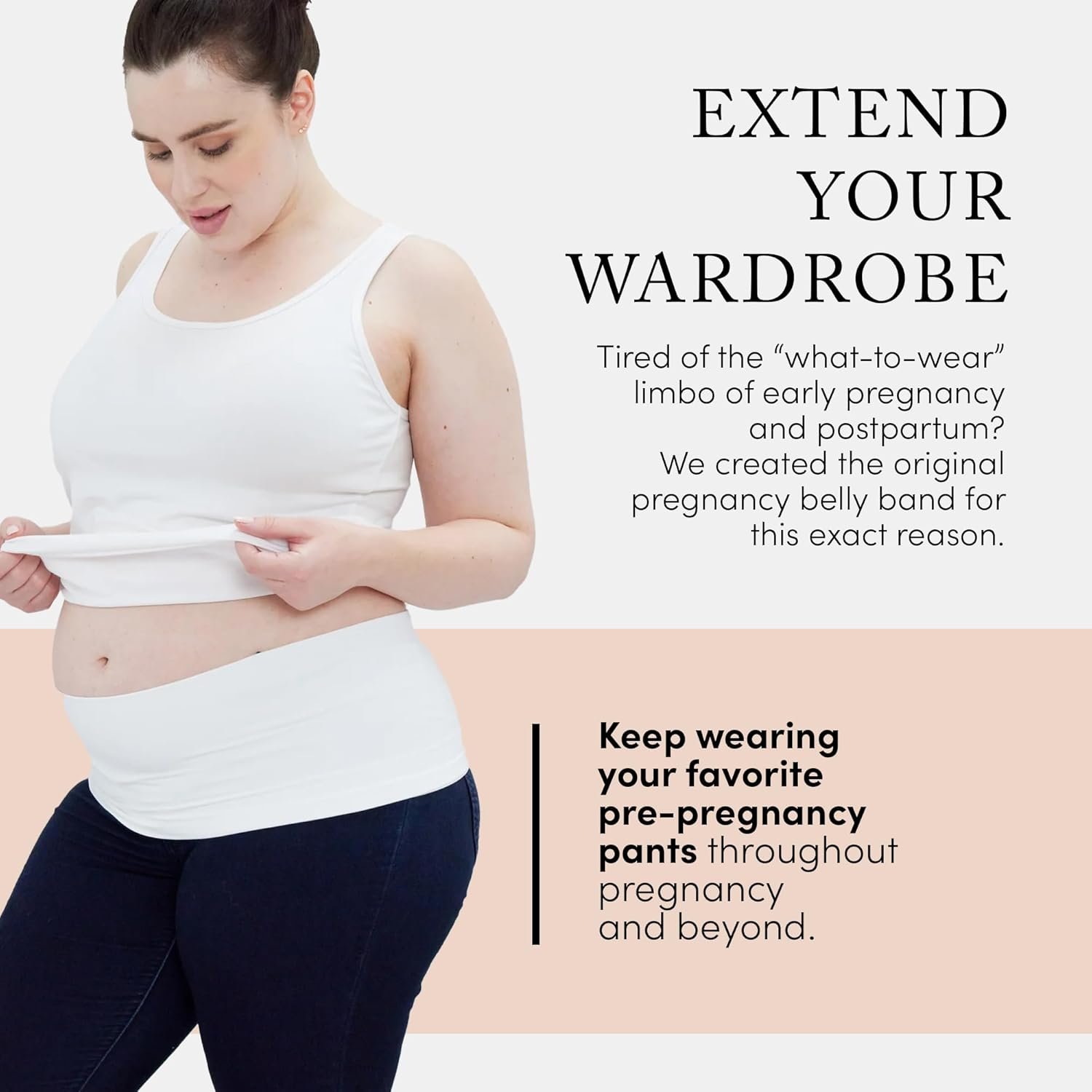 Ingrid & Isabel Bellaband - Seamless Maternity Belly Band for Women - Essential Pregnancy Postpartum Jeans & Pants Extender - Image 2