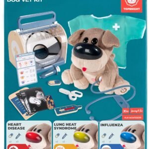 Interactive Dog Vet Set, Play Veterinarian Set for Kids, Birthday Gift for Boys Girl, Pretend Play Toy Doctor Vet Kit for Toddlers 3-5