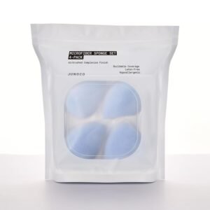 JUNO & Co. Microfiber Makeup Sponge Set 4-Pack, Dual Layer Technology and Airbrushed Complexion Finish, Makeup Blender for Foundation, Powder and Cream