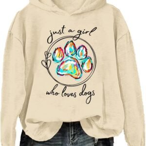 Just A Girl Who Loves Dogs Hoodie, Dog Mom Sweatshirt Pullover Hoodie