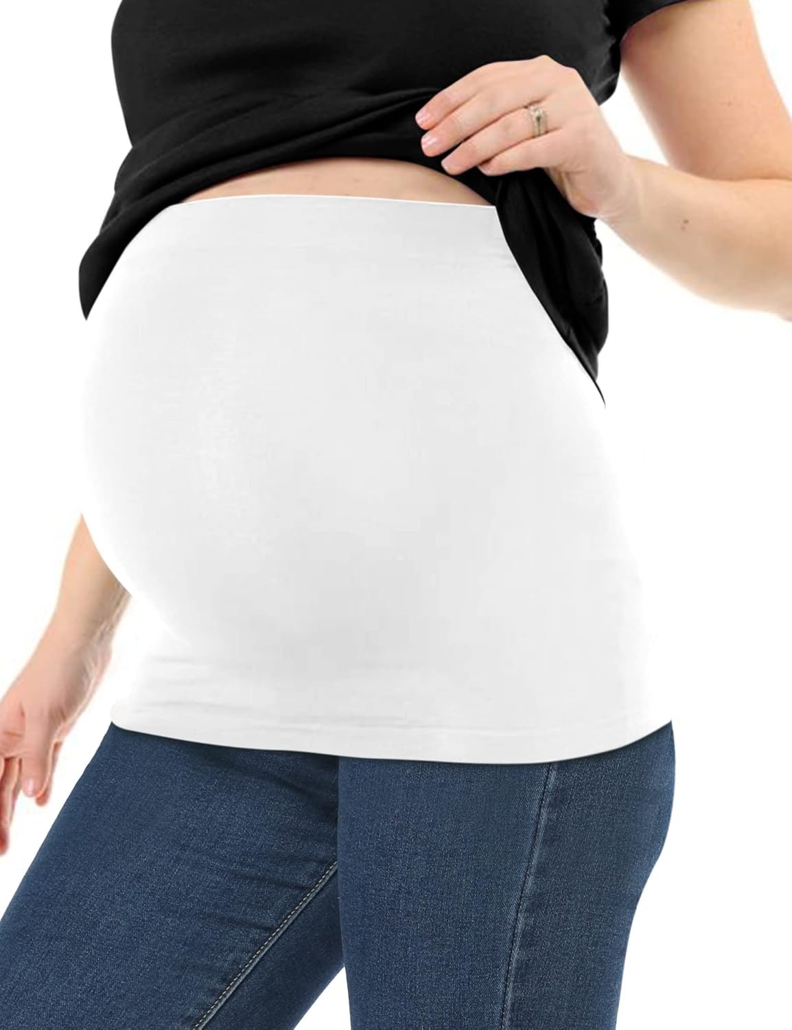 KIM S Set of 3 Pregnancy Support Belt Belly Belt for Pregnancy Maternity Band Belly Bands Pregnancy Belly Support Band Belly Bands for Pregnant Women Belly Band for Pregnancy Black White Grey 4 - Image 2