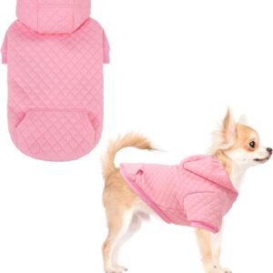 KOOLTAIL Small Dog Sweater, Ultra-Warm & Soft Winter Fall Sphynx Cat Clothes for Cats Only, Lightweight Dog Hoodie Sweatshirt for Small Dogs Boy Girl Yorkie, Chihuahua, Shih-Tzu, Puppy,Pink XS