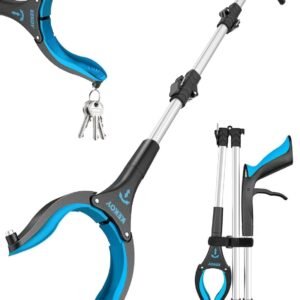 Kekoy 36inch Grabber Reacher Tool for Seniors, Foldable Reacher Grabbers Pickup Stick with Anti-Slip 360° Rotating Jaw, 4" Wide Extended Claw with Magnet for Disabled, After Surgery Recovery