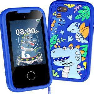 Kids Phone for Boys, Christmas Birthday Gifts for Boy Girl Age 3-10 Kids Toys Cell Phone, 2.8" Touchscreen Toddler Learning Play Toy Phone with Dual Camera, Game, Music Player, 8GB Card Blue